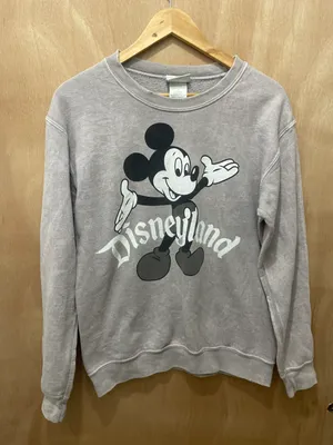 Disney Parks Mickey Mouse Long Sleeve Sweater Gray Size Small Vintage small stains as seen in picture thumbnail 2