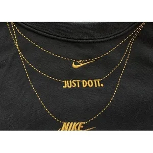 Nike Glam Dunk Gold Chain Crewneck Sweatshirt Black Gold Graphic Small thumbnail 3