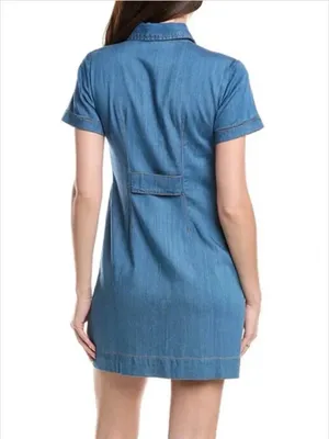 Cabi Piece of Cake Blue Chambray Denim Button Front Mini Dress Size Small 6580 thumbnail 5