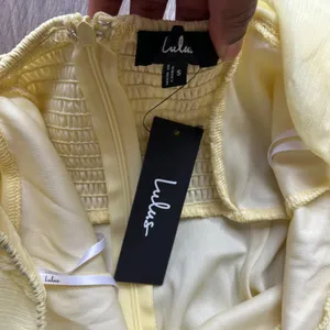 Lulu's Butter Yellow Flutter Sleeve Midi Dress Size Small thumbnail 10