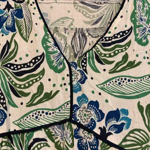 Figueroa & Flower Short Sleeve Floral Midi Dress white blue‎ size small thumbnail 9