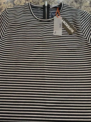Superdry Navy and White Striped Mini Dress thumbnail 3