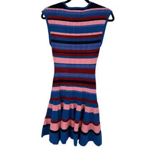 NWT Anthropologie Maeve Beca Ribbed Sweater Fit & Flare Striped Mini Dress Sz M thumbnail 6