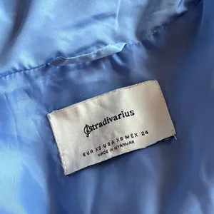 Stradivarius Women’s Light Blue Puffer Jacket XS High Neck Quilted Full Zip thumbnail 5