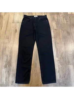 Free People Black A New Day Mid Rise Straight Leg Jeans 26 thumbnail 3