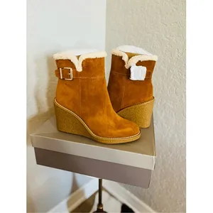 FRANCO‎ SARTO Ulayna Water Resistant Suede Fleece Wedge Bootie, Brown, 11, NWT thumbnail 12