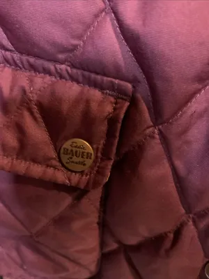 L.L. Bean Down Eggplant Quilted Coat Size M thumbnail 2