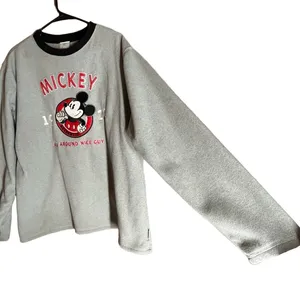 Disney Store Gray Fleece Mickey Mouse‎ to Crew Neck Long Sleeve Sweatshirt Large thumbnail 4