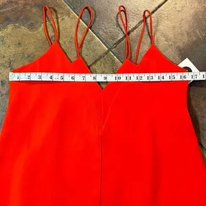 NWT The Coverii Red Double V-neck Strappy Layered Cami Small thumbnail 4