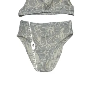 Madewell Reversible‎ Bikini Set Womens M Gray Tropical Floral High Waist Swim thumbnail 9