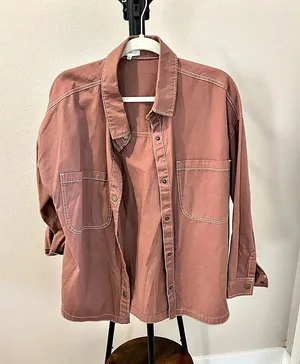 Ultra Flirt Utility Jacket Cotton in Brown Size Large thumbnail 1