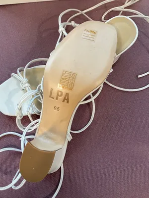 LPA Nicolo Low Heels in White Leather 9.5 New Womens sandals thumbnail 7