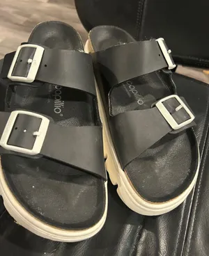 Papillio black sandals with cream platform sole Size 10 thumbnail 1