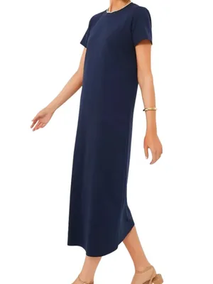 Tuckernuck Colbie Maxi Dress Women's XS Navy Blue Preppy Minimalist Casual Chic thumbnail 3