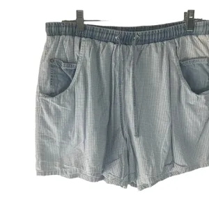 Saeeon Vintage‎ 90s Women's Size Medium Checkered Flowy Pull On Shorts thumbnail 2