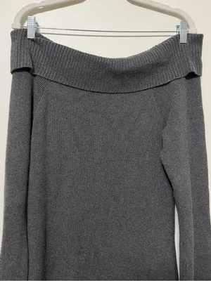 NWT Hollister Sweater Dress Size XL Gray NEW off the shoulder fall winter thumbnail 4