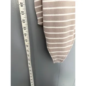Abercrombie & Fitch Soft A&F Rib Tan Striped Sleeveless High Neck Bodysuit M thumbnail 3