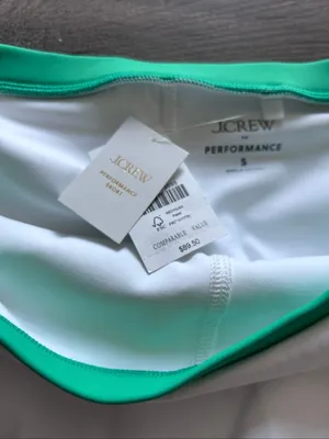 J. Crew Cloudstretch Wrap Tennis Skirt Skort Size s White Green Pickleball BP01 thumbnail 4