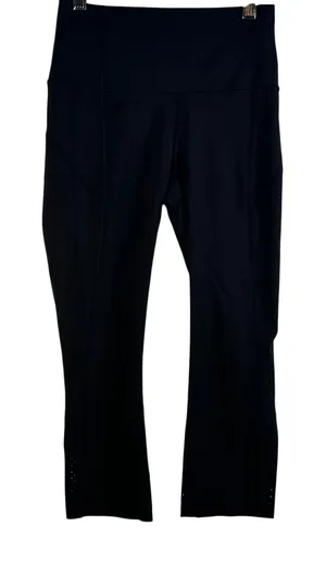 Lululemon Align High Rise Crop Flare Leggings Black Size 4 Perforated Detail‎ thumbnail 1