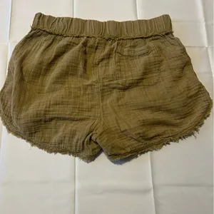 Daily Practice Anthro Olive Green Gauzy Cotton Distressed Beach Shorts Size S thumbnail 3