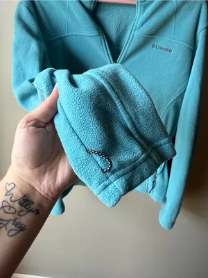 Columbia Aqua Blue Full Zip Fleece Jacket Women’s XL Soft Outdoor Cozy thumbnail 5