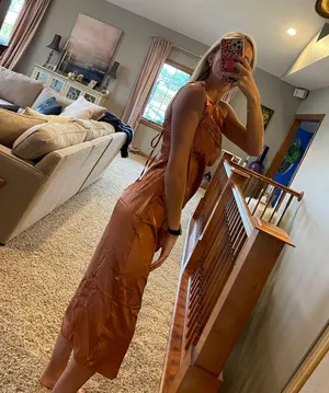 Amazon Burnt Orange Midi Dress thumbnail 3