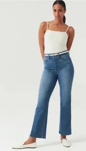 Spanx Classic High-Rise Crop Kick-Flare Jeans - Medium thumbnail 1