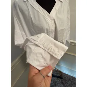 Revolve House of Harlow 1960 White Asymmetric Twist Front Button Down Shirt thumbnail 4