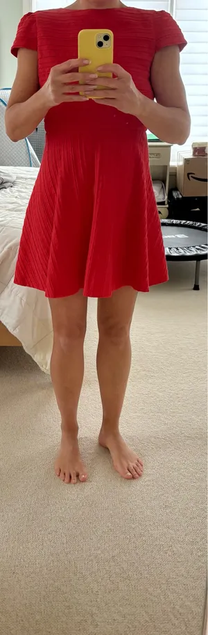 Alice and Olivia red mini dress thumbnail 4
