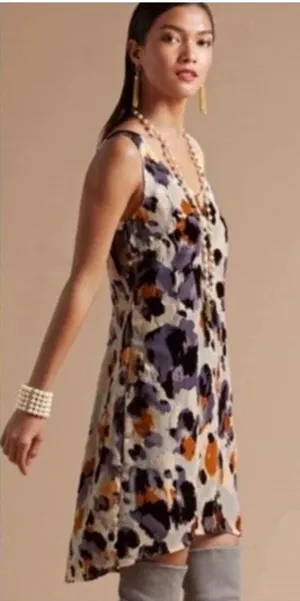 Cabi EUC Women's Radiant Beauty Sleeveless Burnout Velvet Mini Dress M thumbnail 1