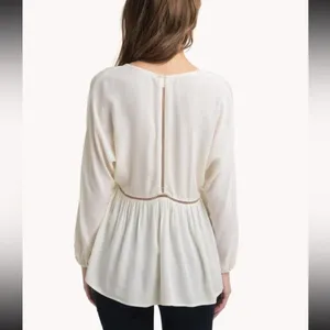 $148 NWT 7 for all mankind Sz‎ M KATELLA 3/4 SLEEVE V-NECK SLIP-ON BLOUSE thumbnail 3