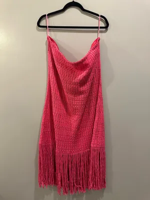 Celandine Strapless Crochet Fringe-Trim Dress thumbnail 4