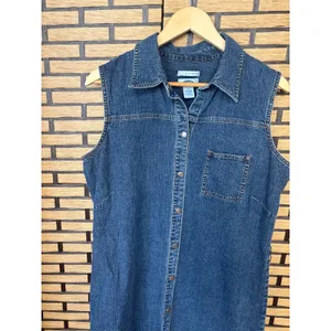 Old‎ Navy Denim Stretch Button Front Tank Dress Size 14 thumbnail 3