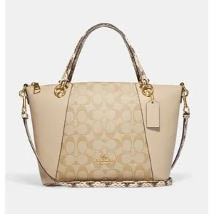 Coach C7261 Kacey Signature Canvas Snake Colorblock Handles Satchel Crossbody thumbnail 2