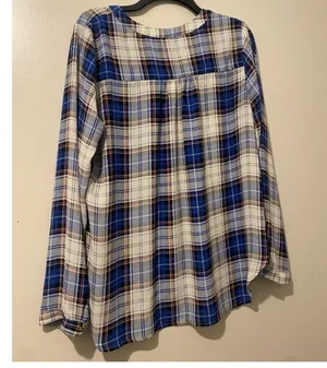 skies are blue flannel blouse thumbnail 2