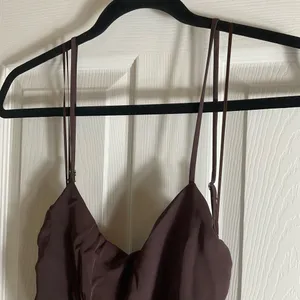 NWT Zara brown open-back maxi dress with back ruching size large thumbnail 9