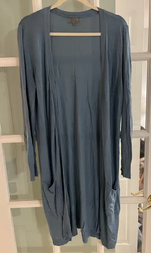 Joseph A. Light Blue Cardigan Duster thumbnail 1