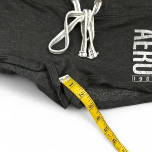 Aeropostale Y2K Vintage Micro Mini Low Rise Spell Out Logo Booty Bimbo Shorts Sweats Beach Surf #Mcbling #Preppy #Festival #Summer Grey XS Measurement in pics thumbnail 8
