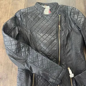 New Celsius Vegan Leather Black Biker Jacket thumbnail 3