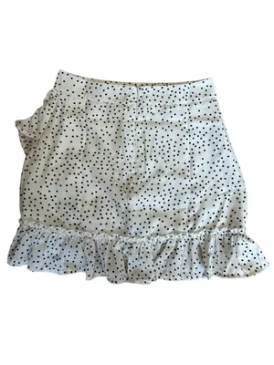 Black and White Polka Dot Mini Skirt Women XS thumbnail 2