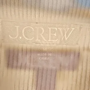 J Crew Womens Cream Rufflenack Merino Wool Blend Sweater‎ Medium thumbnail 4