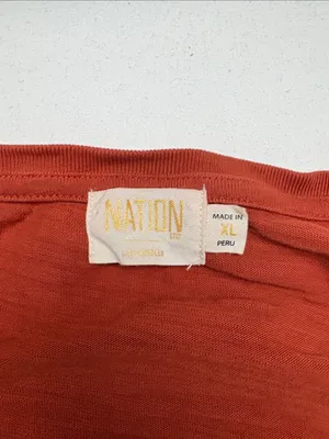 Nation size XL Ruffle Sleeve Tiered Midi Dress Burnt Orange guest minimal party thumbnail 2