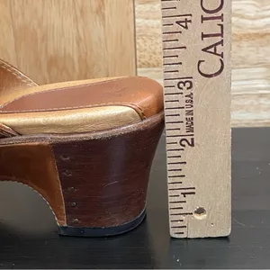 FRYE Boots Cognac Cheryl Triple Ring Clog Mules Size 8.5M thumbnail 11