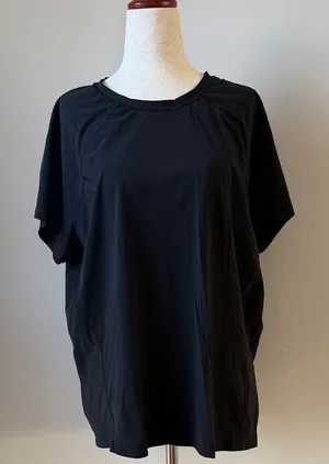 Athleta Black Short Sleeve Active Tee Athletic T Shirt Size Large thumbnail 1
