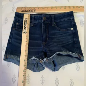 American Eagle Hi Rise Shortie‎ Dark Wash Shorts 360 super stretch size 2 thumbnail 5
