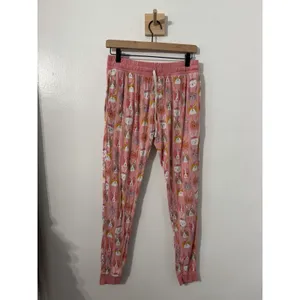 Little Sleepies Pink Boho Bunnies Womens Pajama Jogger Pants Sz Sm Easter Floral thumbnail 2