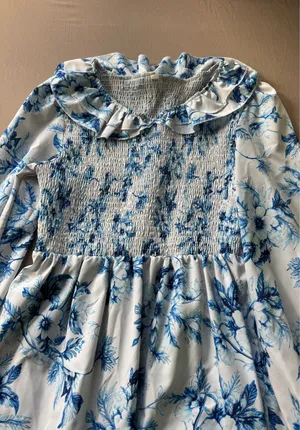 Peasant Floral Smocked Tiered Maxi Dress thumbnail 4