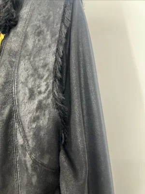 GEORGIE" black soft faux-fur metallic faux fur jacket hoodie Moto jacket thumbnail 11