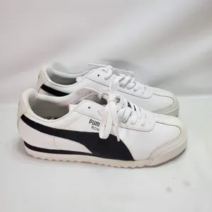 Vintage Puma Roma Leather Sneakers Y2K Hype Style Womans Size 9 White Black‎ thumbnail 5