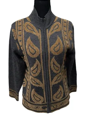 Pendleton Sweater Womens Small‎ Gray Cardigan Full Zip Wool Acrylic Jacket VTG thumbnail 1